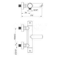 Badmengkraan Opbouw Sanilux Ribb Thermostatisch Rond Met Geribbelde Knop Geborsteld Goud