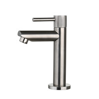 Fonteinkraan Opbouw Sanilux Ribb Rond Met Geribbeld Knop Gunmetal