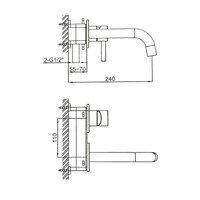 Wastafelmengkraan Inbouw Sanilux Newt Met Box Rond Met Geribbeld Knop Goud Geborsteld