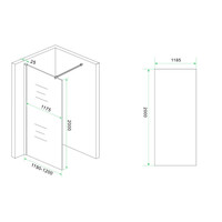 Glasplaat Wiesbaden Slim Rook Naar Helder Glas Nano 120x2000 8mm