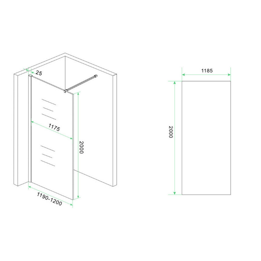 Glasplaat Wiesbaden Slim Rook Naar Helder Glas Nano 120x2000 8mm