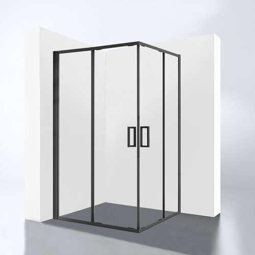 Douchecabine Best Design Hulmer Nero 120x89x210 cm Met Twee Schuifdeuren Mat Zwart 