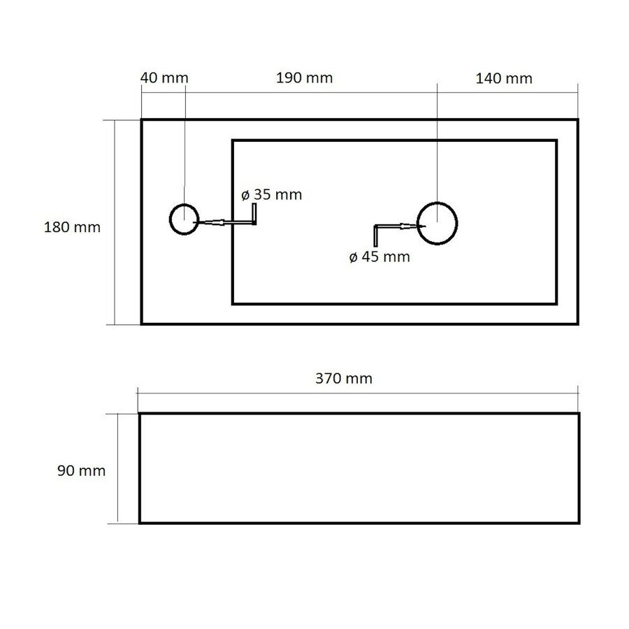 Fontein Best Design Morrano 37x18x9 cm Links Mat Donkerbruin