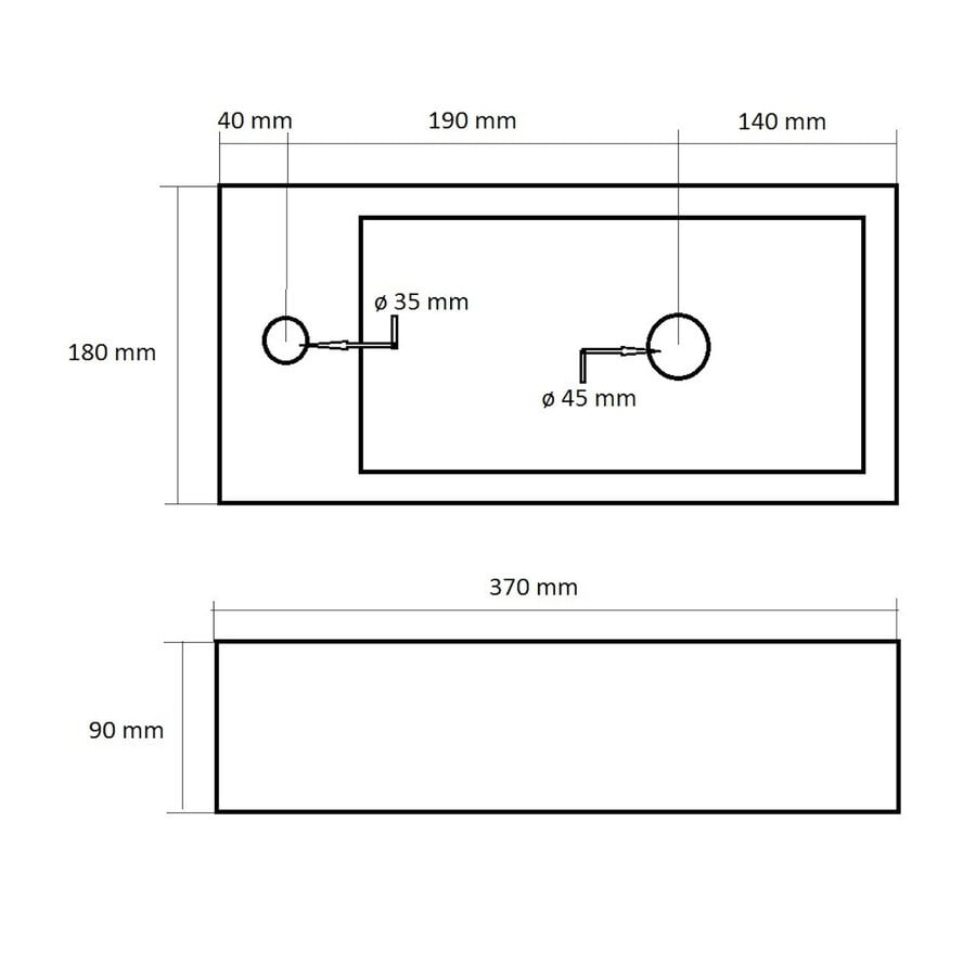 Fontein Best Design Morrano 37x18x9 cm Links Mat Lichtblauw