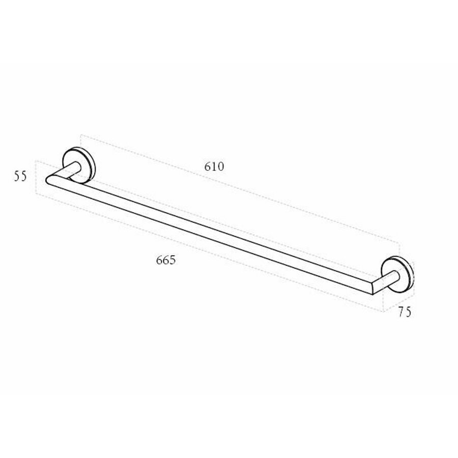 Handdoekrek BWS Mark Geborsteld Brons Koper
