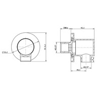 Wandaansluitbocht BWS Danielle Rond 1/2" Geborsteld Brons Koper
