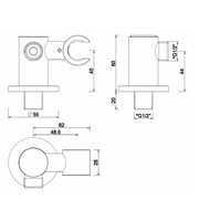 Wandaansluitbocht Wiesbaden Nala Met Kantelbare Handdouchehouder Rond 1/2" Geborsteld Brons Koper
