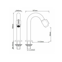 Fonteinkraan BWS Karsten Luxe 1/2" Geborsteld Brons Koper