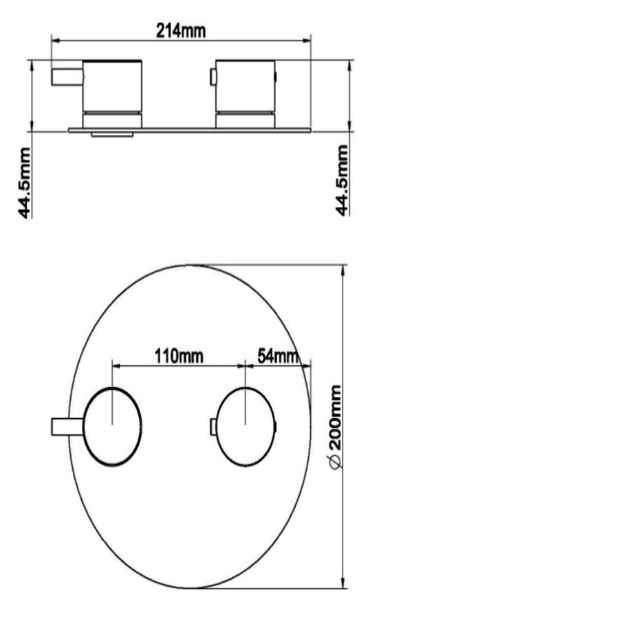 Afbouwdeel Wiesbaden Caral Inbouwthermostaat 2 Weg Geborsteld Brons Koper