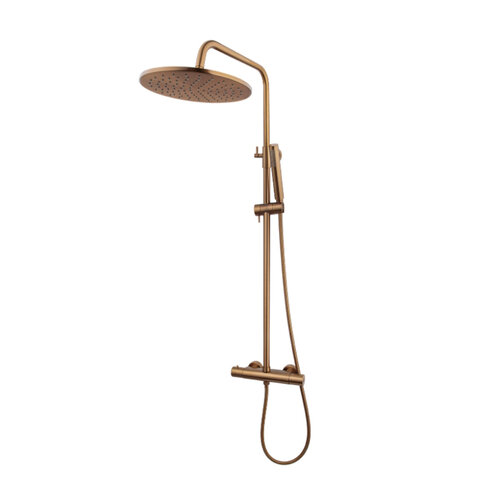 Opbouw Thermostatische Regendoucheset Wiesbaden Caral Geborsteld Brons Koper 