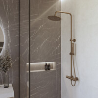 Opbouw Thermostatische Regendoucheset Wiesbaden Caral Geborsteld Brons Koper