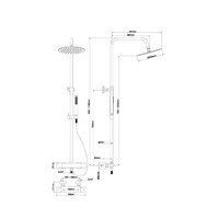 Opbouw Thermostatische Regendoucheset BWS Cemal Geborsteld Brons Koper