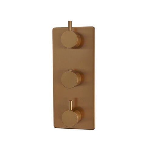Afbouwdeel Inbouwthermostaat 3-Weg Wiesbaden Geborsteld Brons Koper 