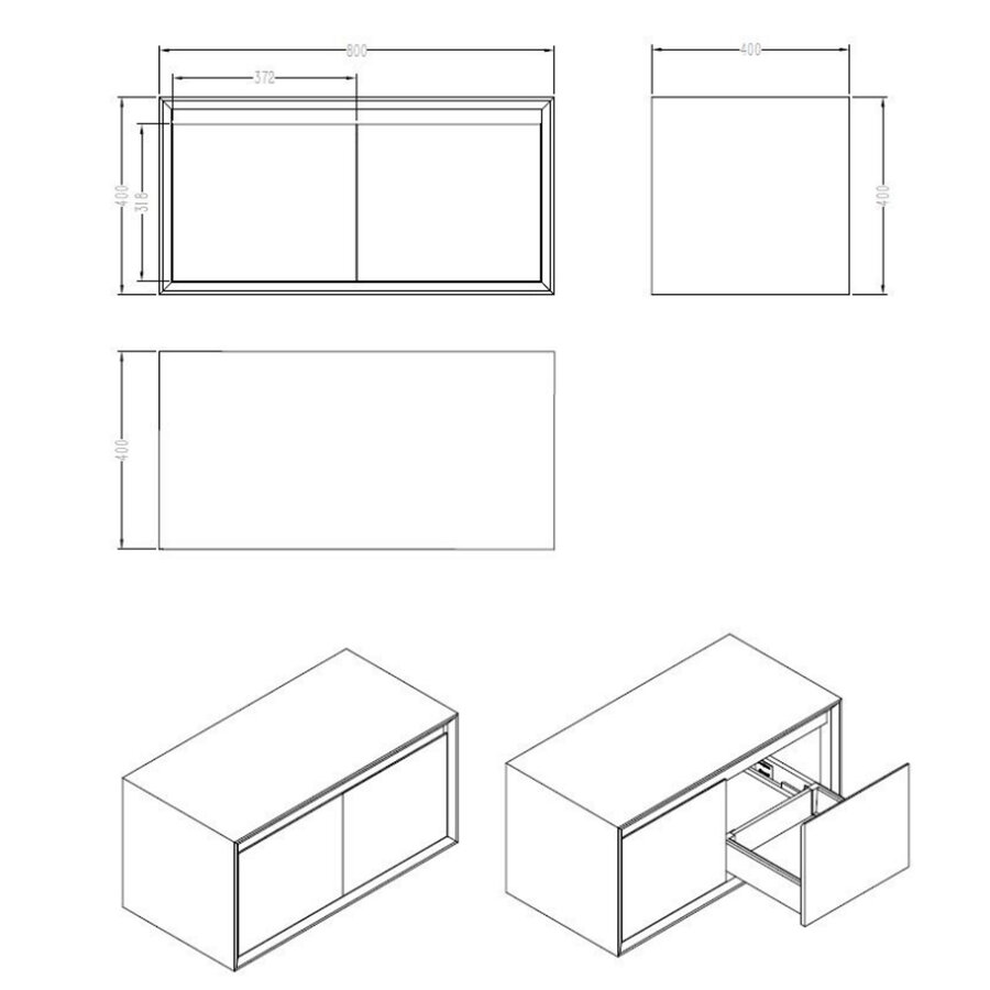 Kast Best Design Horizon Just Solid 80x40x40cm Mat Wit