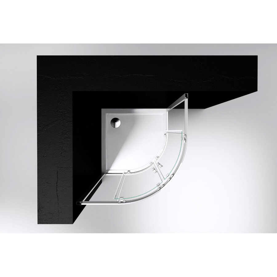 Douchecabine Best Design Project 1/4 Ronde Douchecabine 90x90x190cm Glas 5mm Aluminium Profiel