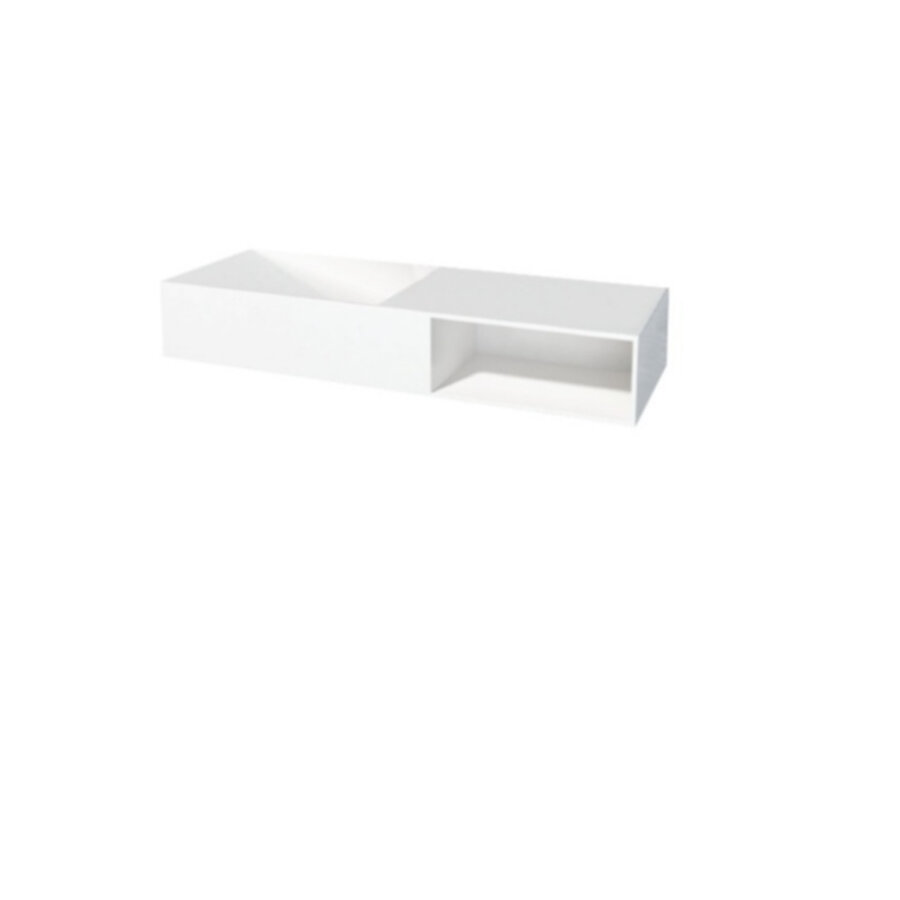 Best-Design "Gruna" Wastafel "Just-Solid" 120x42x20cm Mat Wit