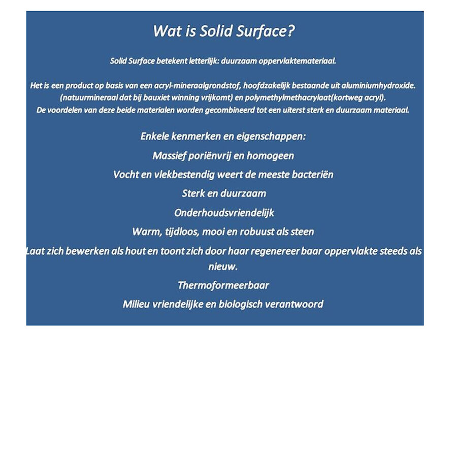 Best-Design "Gruna" Wastafel "Just-Solid" 120x42x20cm Mat Wit