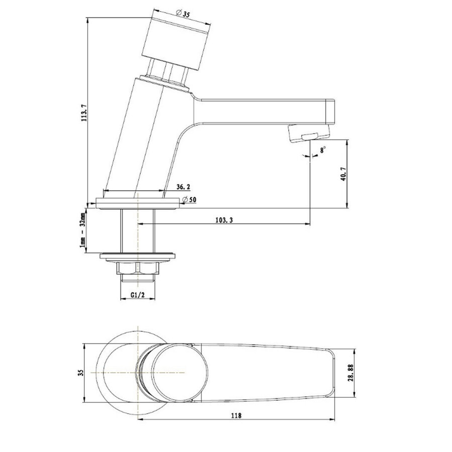 Best-Design Chrome "Delay-Lorim" Toiletkraan