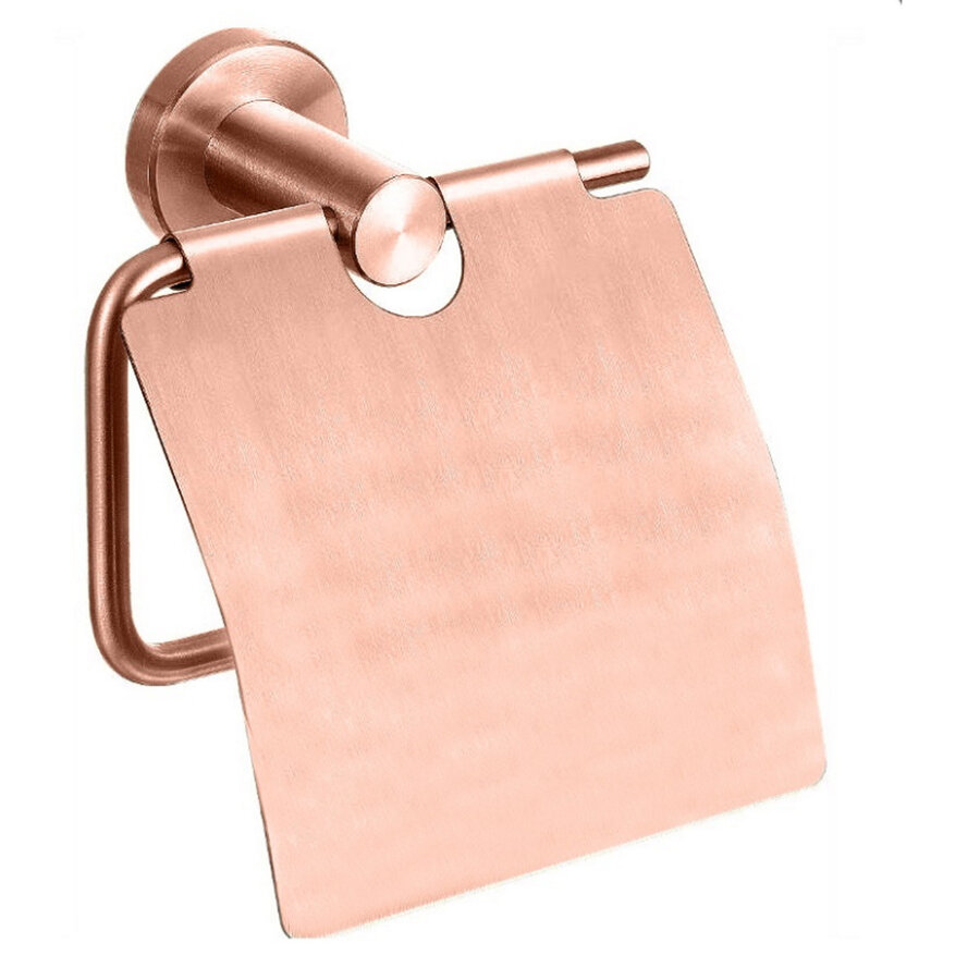 Best-Design "Lyon" Toiletrolhouder Met Klep Rosé-Mat-Goud
