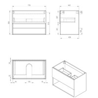 Best-Design "Rigatti-78-Halifax-Greeploos" Meubel Onderkast 78 cm