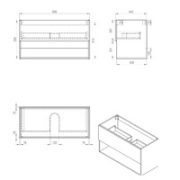 Best-Design "Rigatti-100-Halifax-Greeploos" Meubel Onderkast 100 cm