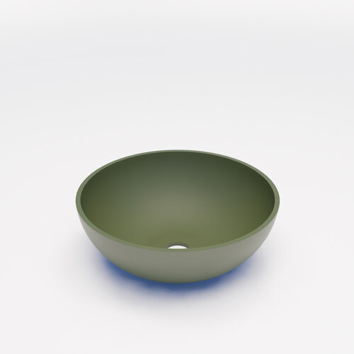 Waskom BWS Dorn 40X40X15cm Rond Solid Olijf Groen Mat 