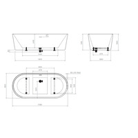 Clou InBe Vrijstaand Ligbad Ovaal 178x80x56 cm Acryl Wit Met Overloop Wit