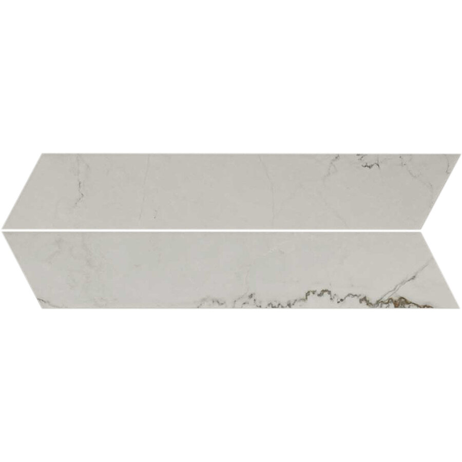 NIET MEER LEVERBAAR Vloertegel Flaviker Supreme Memories 7.5x40.7 cm Marmerlook Mat Wit (Prijs per M2)