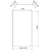 Douchewand Allibert Laja 116,5-120 x 200 cm Chroom