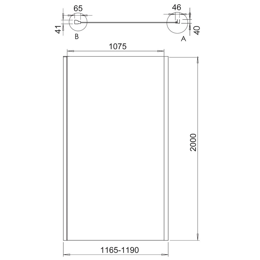 Douchewand Allibert Laja 116,5-120 x 200 cm Gelijnd Chroom