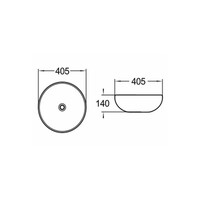Waskom Sanilux Pisa Keramiek Met extra Dunne Rand Wit / Goud Geborsteld