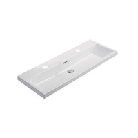 Wastafel Sanilux Compact Keramiek 100 cm 2 Kraangaten Wit