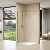 van Rijn Inloopdouche Van Rijn Products Vaste Wand 100 x 200 cm Helder Glas Incl Stabilisatiestang en Gouden Muurprofiel