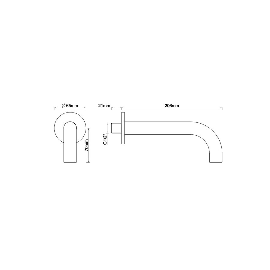 Uitloop Inbouw Rond Wiesbaden 20 cm 1/2'' Geborsteld Brons Koper
