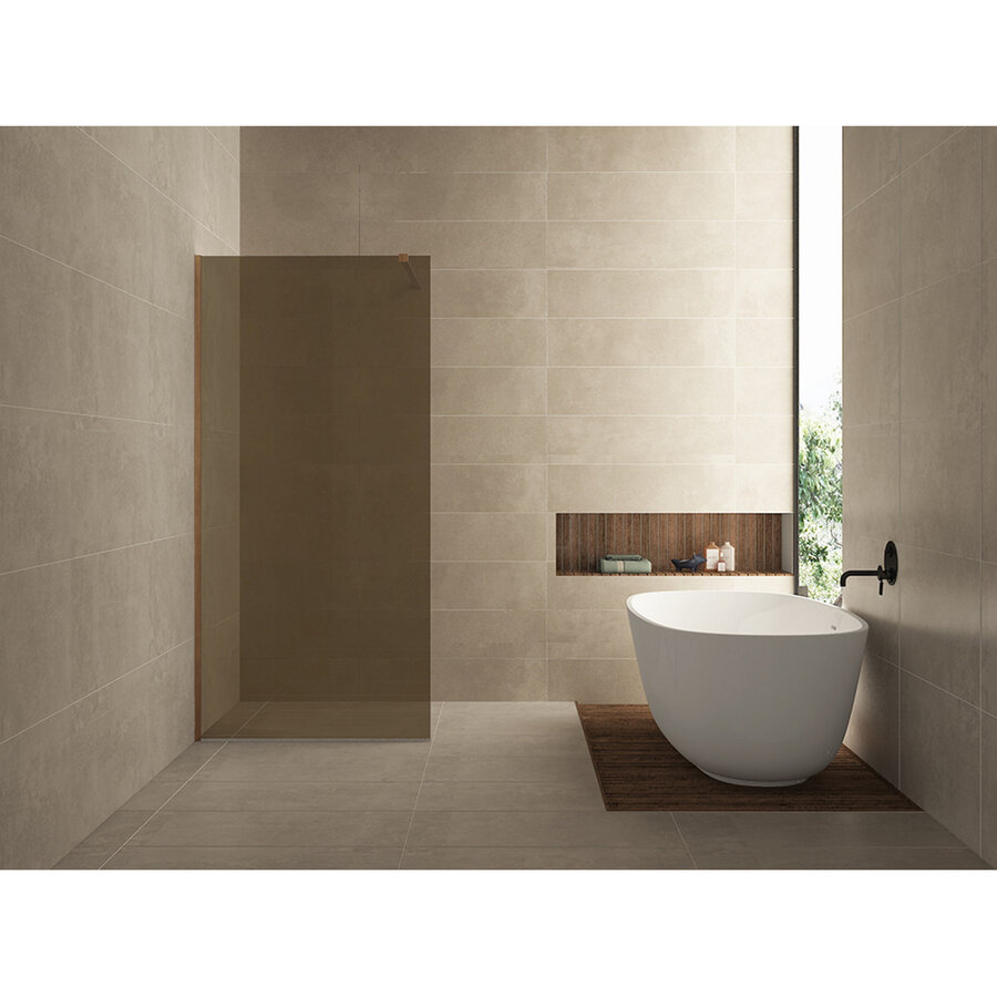 Inloopdouche Wiesbaden Slim Brons Rookglas 120x200 8mm Nano Coating