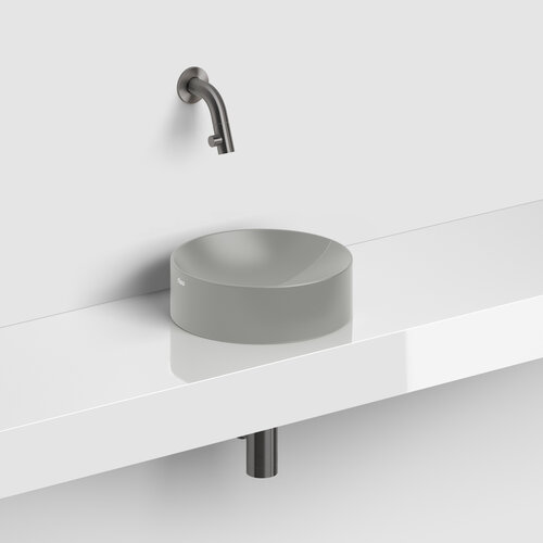 Fonteinkraan Clou Kaldur Korte Uitloop Wandmontage Gunmetal Geborsteld PVD 