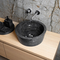 Waskom Loutro Bali B Rond 40x40x15 cm Marmer Black