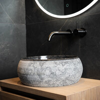 Waskom Loutro Rocky B Rond 40x40x15 cm Black