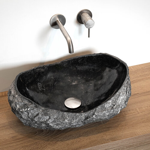 Waskom Loutro Kev B Rechthoek 50x35x20 cm Marmer Black 