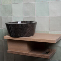 Waskom Loutro Bali B Rond 25x25x12 cm Marmer Black