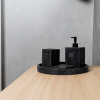 Accessoires set Loutro Sabii Bestaande Uit Tandenborstelhouder, Zeephouder, Zeeppompje en Zeepschaal Antraciet