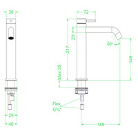Wastafelkraan IVY Bond Model M Coldstart Chroom