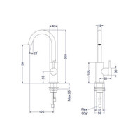 Wastafelkraan IVY Bond Draaibare Uitloop Coldstart Geborsteld Nickel PVD