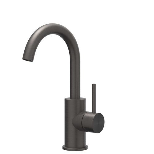 Wastafelkraan IVY Concord Draaibare Uitloop Coldstart RVS316 Geborsteld Carbon Black PVD 