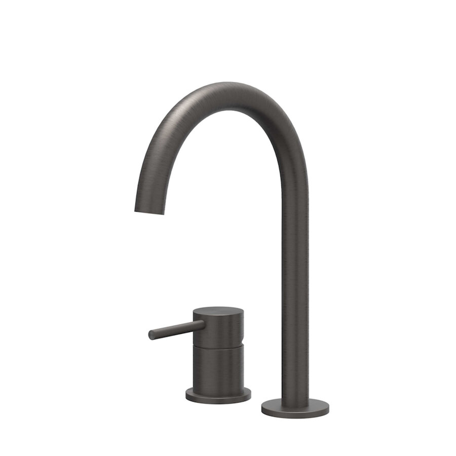 Wastafelkraan IVY Concord Coldstart 2-gats RVS316 Geborsteld Carbon Black PVD