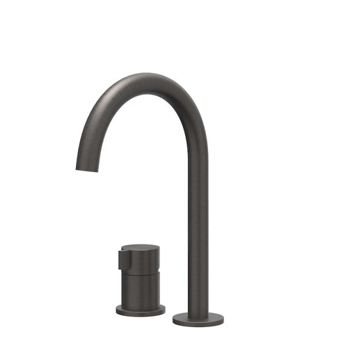 Wastafelkraan IVY Tribe Coldstart 2-gats RVS316 Geborsteld Carbon Black PVD 