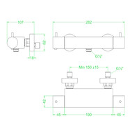 Douchethermostaatkraan IVY Bond Opbouw Cooltouch Geborsteld Mat Goud PVD