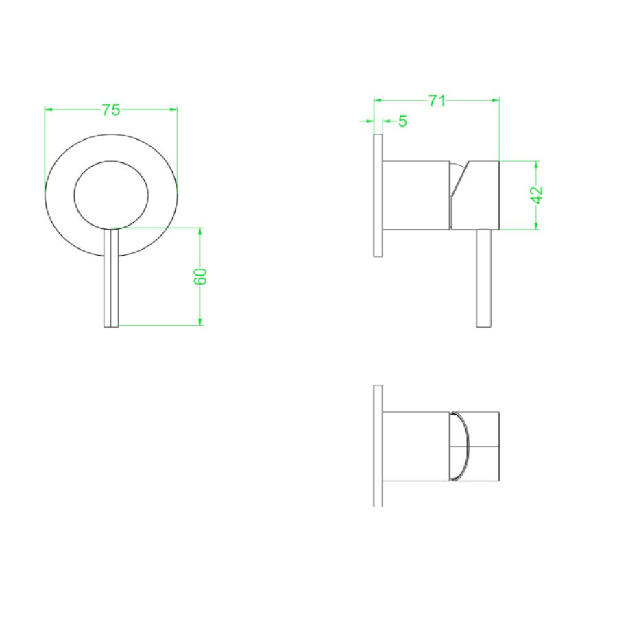Inbouw Douchemengkraan IVY Concord Eenhendel Inclusief Inbouwdeel RVS316 Geborsteld Mat Koper PVD