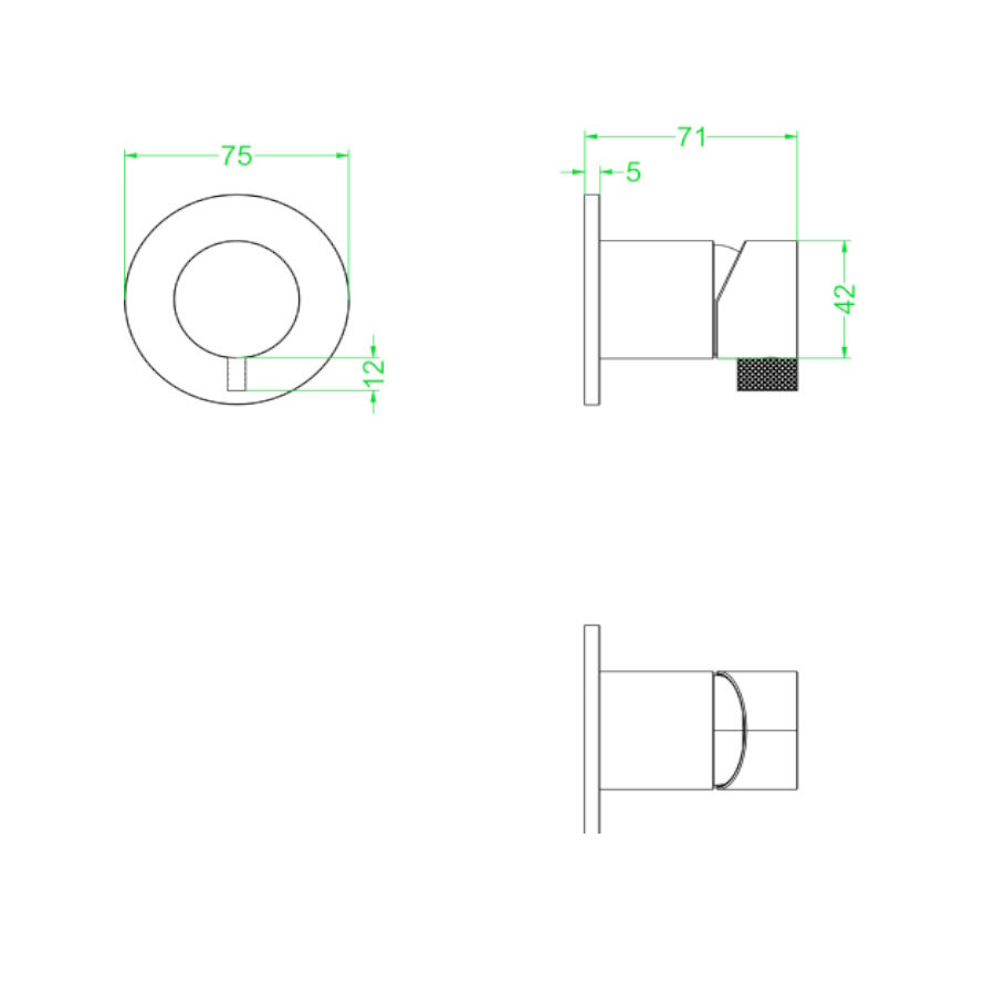 Inbouw Douchemengkraan IVY Tribe Eenhendel Inclusief Inbouwdeel RVS316 Geborsteld Mat Goud PVD