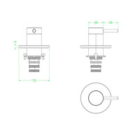 Afbouwdeel IVY Bond 2-Weg Stop-Omstel Geborsteld Mat Goud PVD